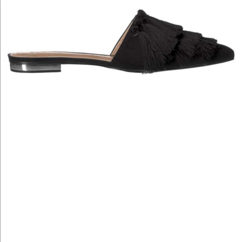 New Schutz Black Tassel Lale Mules